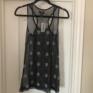 Sheer Skull Tank Top